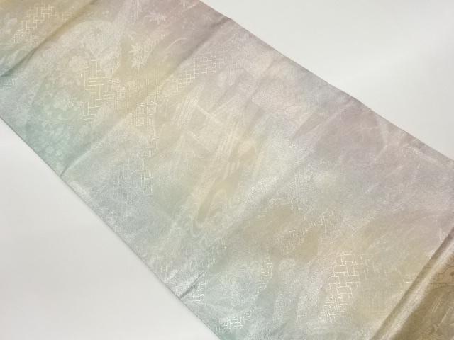 JAPANESE FUKURO OBI / WOVEN FLORAL PLANTS